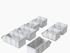 Scatole di plastica ikea per i componenti Modello 3D