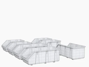 Scatole di plastica ikea per i componenti Modello 3D