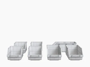 Scatole di plastica ikea per i componenti Modello 3D