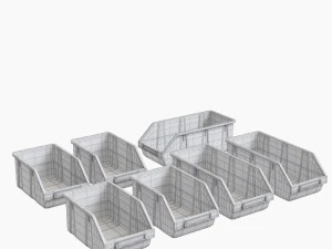 Scatole di plastica ikea per i componenti Modello 3D