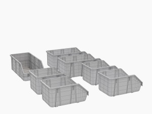 ikea plastic boxes for parts 3D Model
