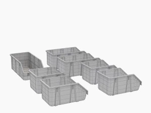 Scatole di plastica ikea per i componenti Modello 3D