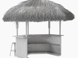 beach bar bamboo restaurant 3D Model