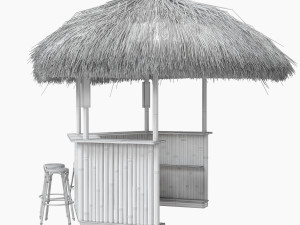 beach bar bamboo restaurant 3D Model