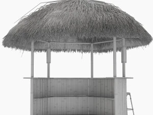 beach bar bamboo restaurant 3D Model