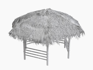 bamboo roof beach restaurant shelter gazebo Modelo 3D