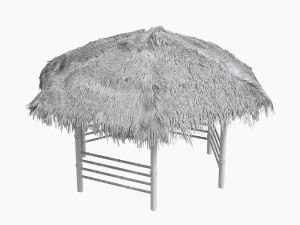 Bamboo roof beach restaurant shelter gazebo 3D Model