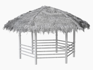 bamboo roof beach restaurant shelter gazebo Modelo 3D