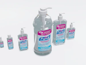 bottles with antiseptic disinfectant 3D Model