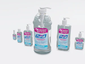 bottles with antiseptic disinfectant 3D Model