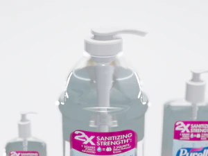 bottles with antiseptic disinfectant 3D Model