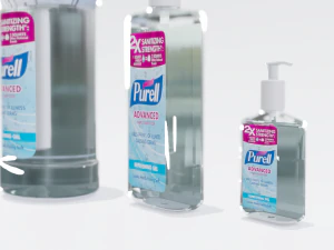 bottles with antiseptic disinfectant 3D Model