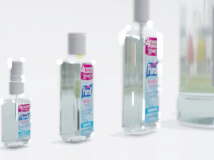 bottles with antiseptic disinfectant 3D Model