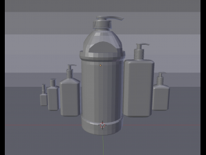 bottles with antiseptic disinfectant 3D मॉडल