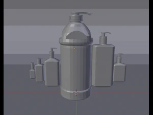bottles with antiseptic disinfectant 3D Model