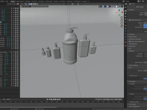 bottles with antiseptic disinfectant 3D Model