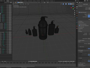 bottles with antiseptic disinfectant 3D Model