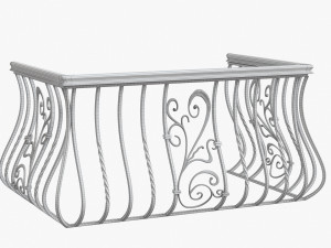 Metal forged balcony railing 3D Model
