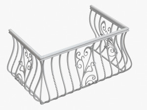 Metal forged balcony railing 3D Model