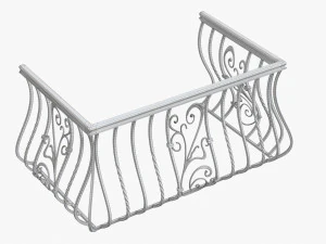 Metal forged balcony railing 3D Model