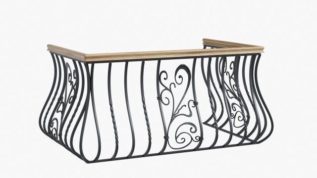 Metal forged balcony railing 3D Model .c4d .max .obj .3ds .fbx .stl .blend 
