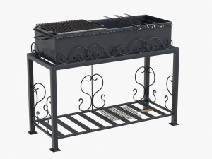 barbecue grill for skewers and grates 3D मॉडल