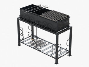 barbecue grill for skewers and grates 3D Модель