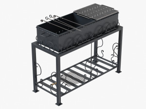 barbecue grill for skewers and grates 3D Модель
