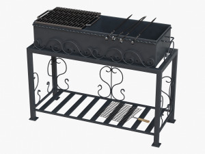 barbecue grill for skewers and grates 3D Модель