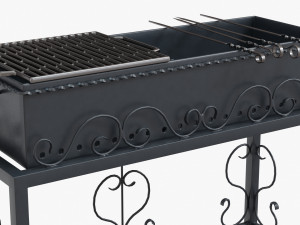 barbecue grill for skewers and grates 3D Модель