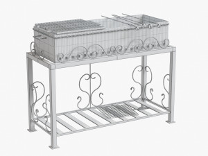 barbecue grill for skewers and grates 3D Модель