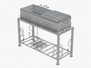 barbecue grill for skewers and grates 3D Модель