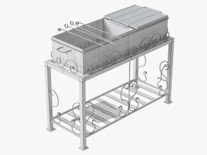 barbecue grill for skewers and grates 3D Модель