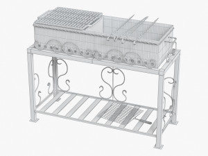 barbecue grill for skewers and grates 3D Модель