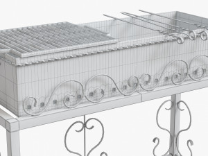 barbecue grill for skewers and grates 3D Модель