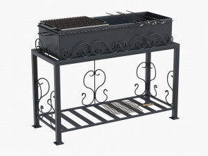 barbecue grill for skewers and grates 3D Модель