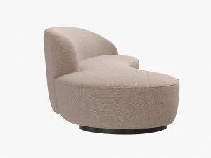 mini sofa curved kagan vladimir beige 3D Model
