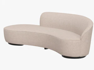 mini sofa curved kagan vladimir beige 3D Model