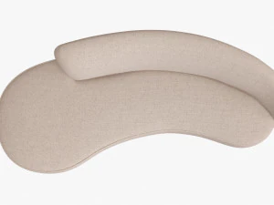 mini sofa curved kagan vladimir beige 3D Model