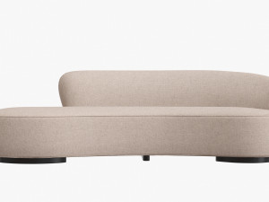 mini sofa curved kagan vladimir beige 3D 模型