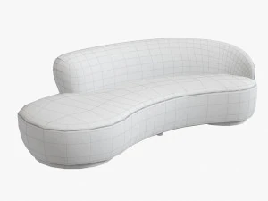 mini sofa curved kagan vladimir beige 3D Model