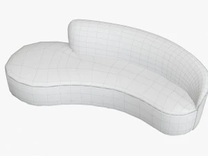 mini sofa curved kagan vladimir beige 3D Model