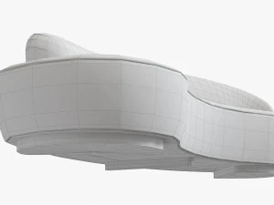mini sofa curved kagan vladimir beige 3D Model