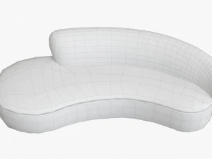 mini sofa curved kagan vladimir beige 3D Model