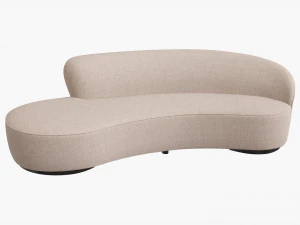 mini sofa curved kagan vladimir beige 3D Model