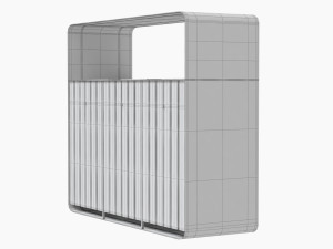 hanko outdoor waste recycling bin with 3 removable compartments Model 3D