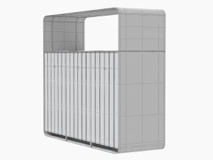 Lixeira de reciclagem externa Hanko com 3 compartimentos remov&iacute;veis Modelo 3D