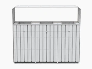 Lixeira de reciclagem externa Hanko com 3 compartimentos remov&iacute;veis Modelo 3D