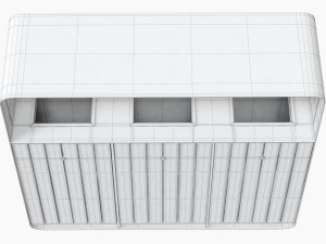 hanko outdoor waste recycling bin with 3 removable compartments Model 3D