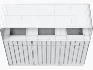 Lixeira de reciclagem externa Hanko com 3 compartimentos remov&iacute;veis Modelo 3D